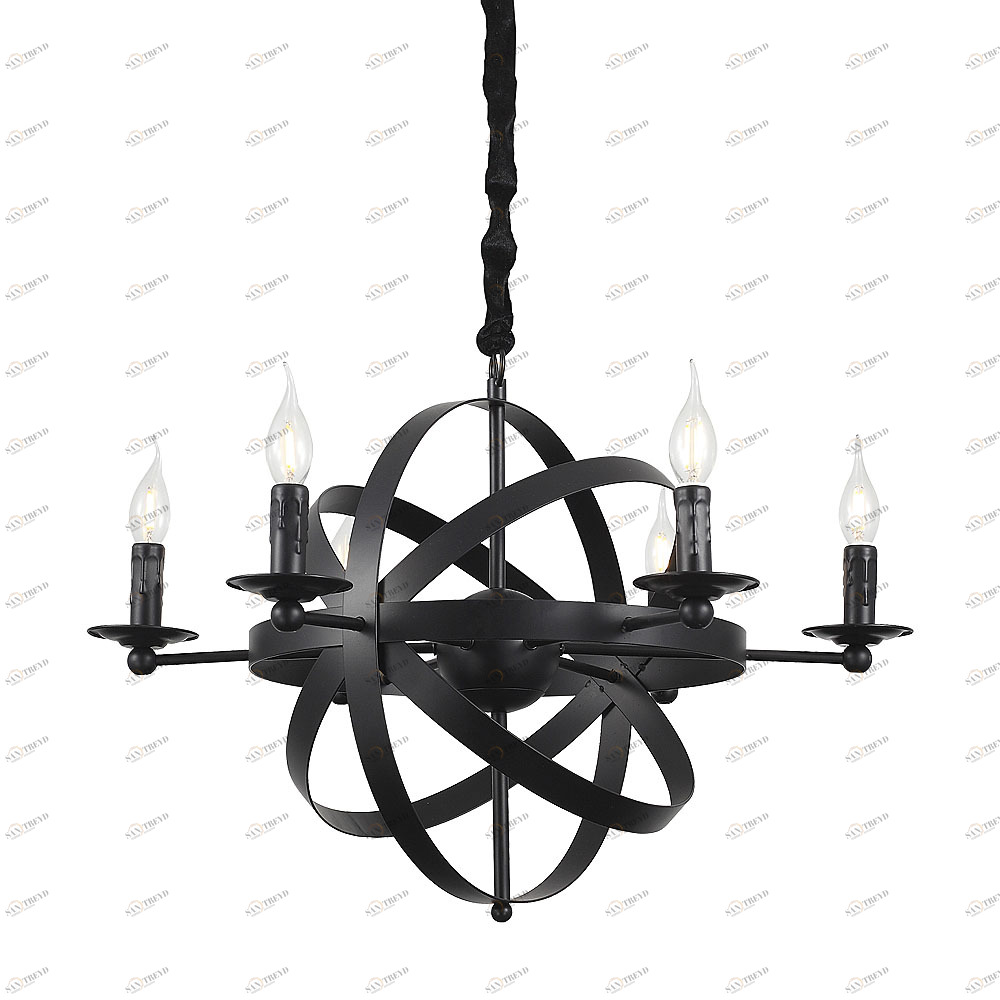 Люстра дизайнерская Caput черная SL227.403.06 ST LUCE СВЕЧИ 057888 Черный 