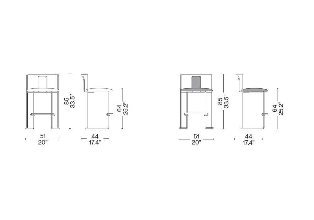 Барный стул с подставкой для ног CASSINA Gaja ARCH-00009918 - Вид №1
