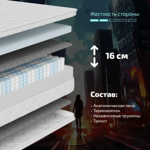 92051511 Матрас Godrest Orla 72709_200_190 200x190x16 см независимый пружинный блок 2-спальный STLM-1453446