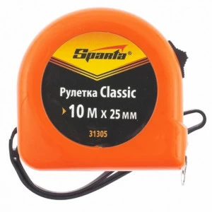 Рулетка Classic 10мх25мм, пластиковый корпус