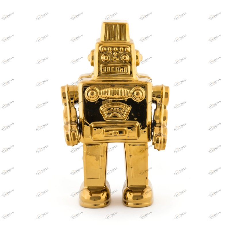 Статуэтка фарфоровая золотистая Memorabilia Gold My Robot SELETTI  00-3883221 Золото 