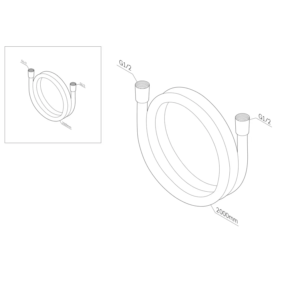 Душевой шланг AM.PM 2 метра с защитой от перекручивания 89409674 STLM-1569267 - Вид №1
