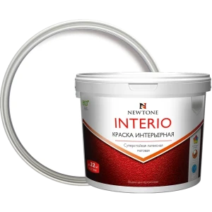 Краска водно-дисперсионная интерьерная Newtone Interio латексная база А 4.5 л 84439889 STLM-2201460