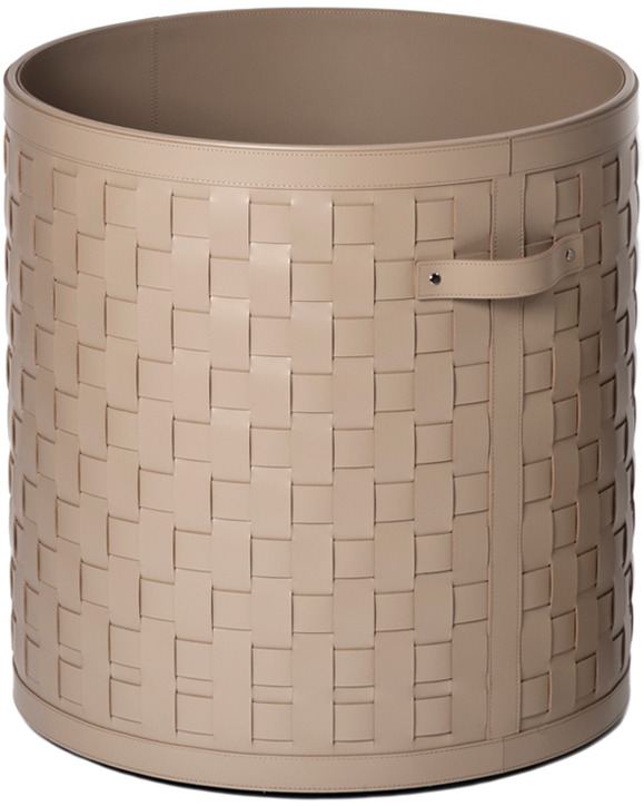 Корзина Demetra на колесиках - Ø 50XH55 см / регенерированная кожа_beau-blue