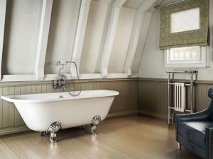 Burlington Традиционная ванна на ножках Avantgarde 1700 с приставной стенкой с ножками Luxury Classic из хрома L3C T12D