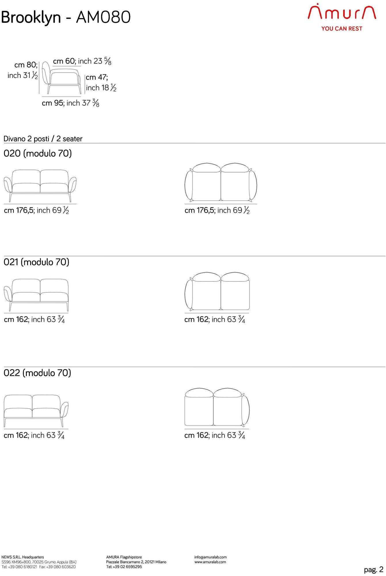 AMURA 3-х местный тканевый диван Brooklyn sun-id-1492327 - Вид №8