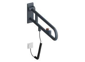 801.50B715 Складная опорная рейка, электронная версия, смыв/функциональная кнопка HEWI Edition matt | Polyamid