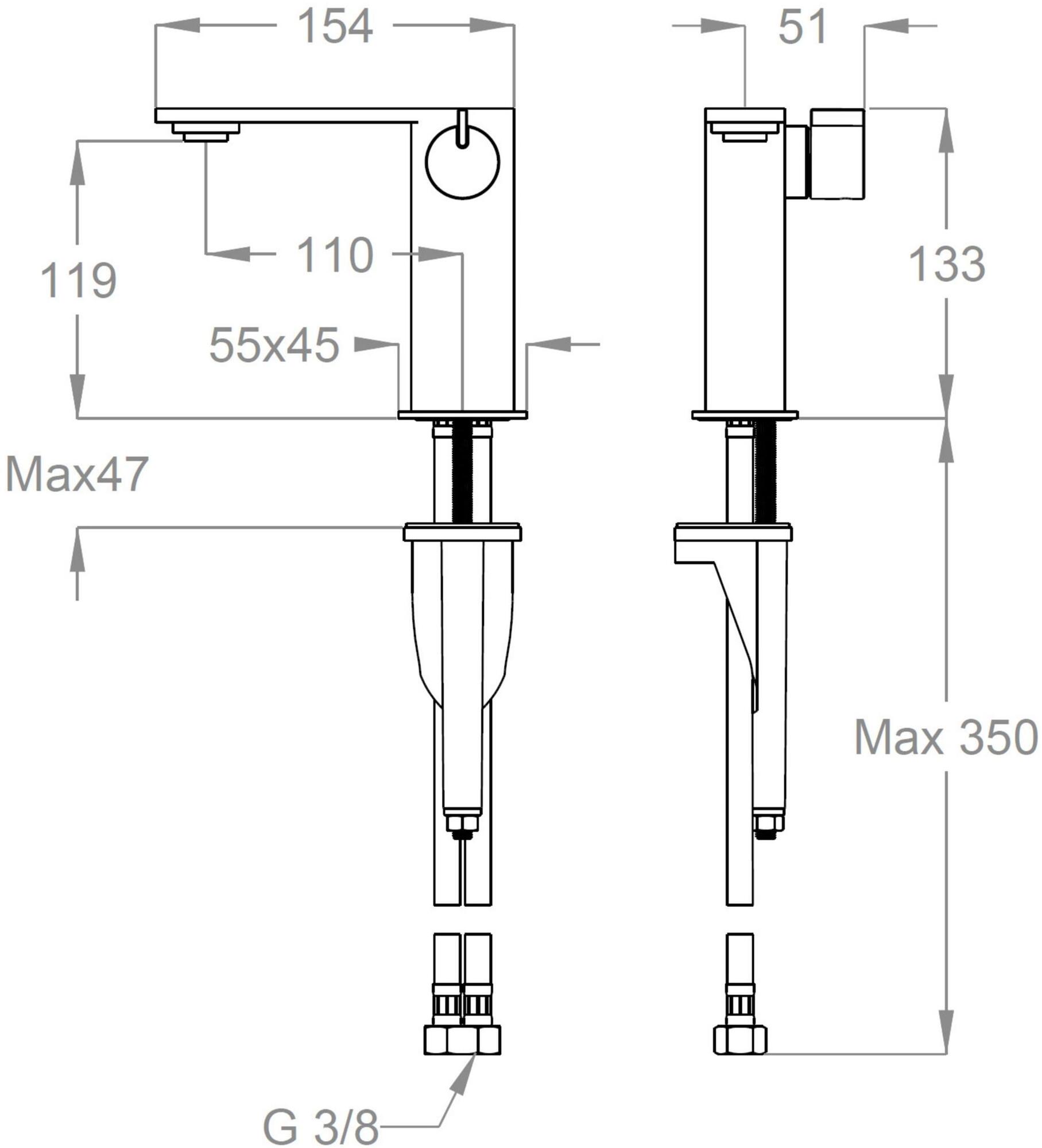 Fir Italia Смеситель для раковины на столешнице из нержавеющей стали Lifesteel 59 5911200 - Вид №2
