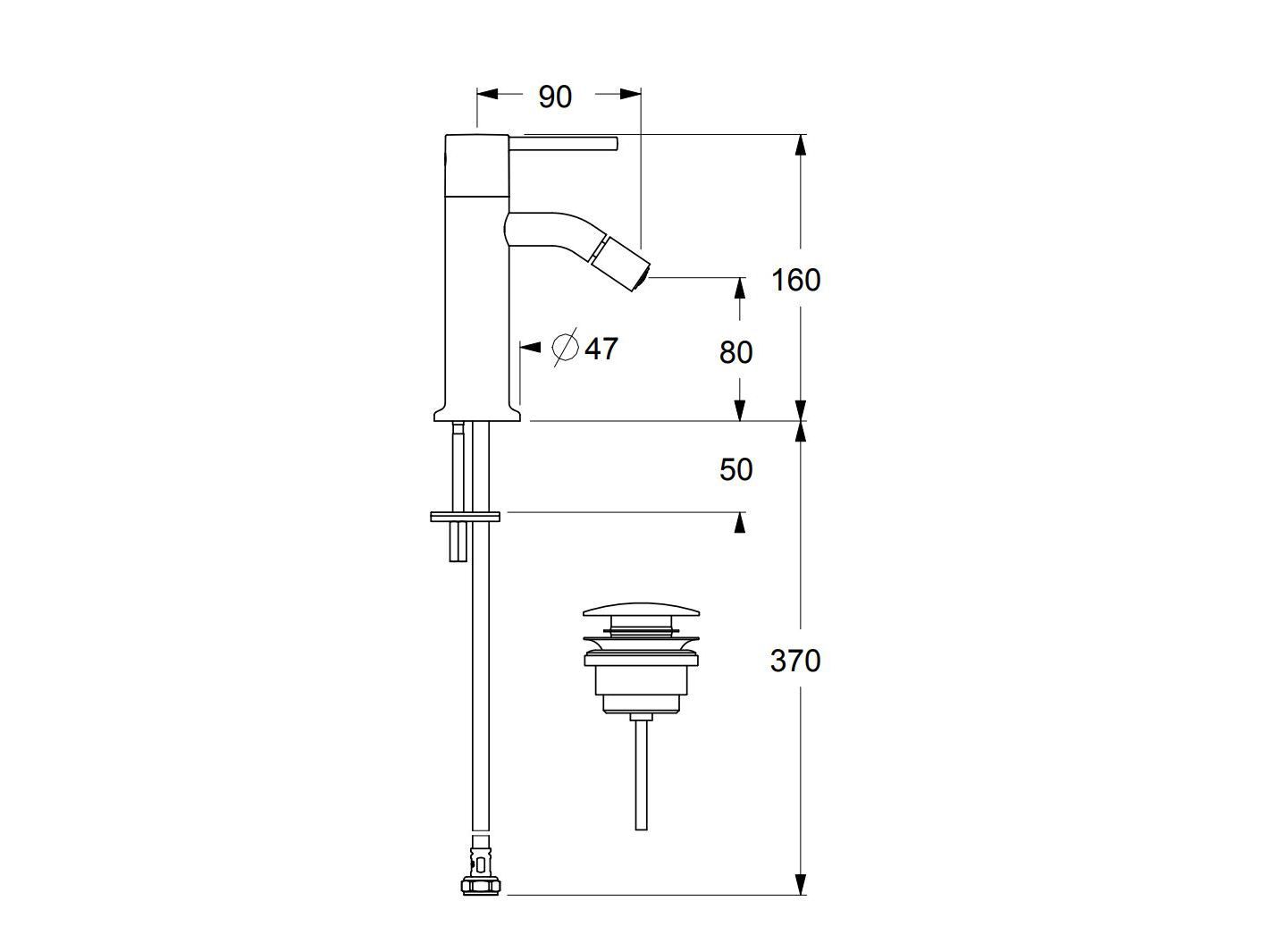 Смеситель для биде с поворотным горлышком GUGLIELMI RUBINETTERIE Sprint ARCH-00114647 - Вид №1