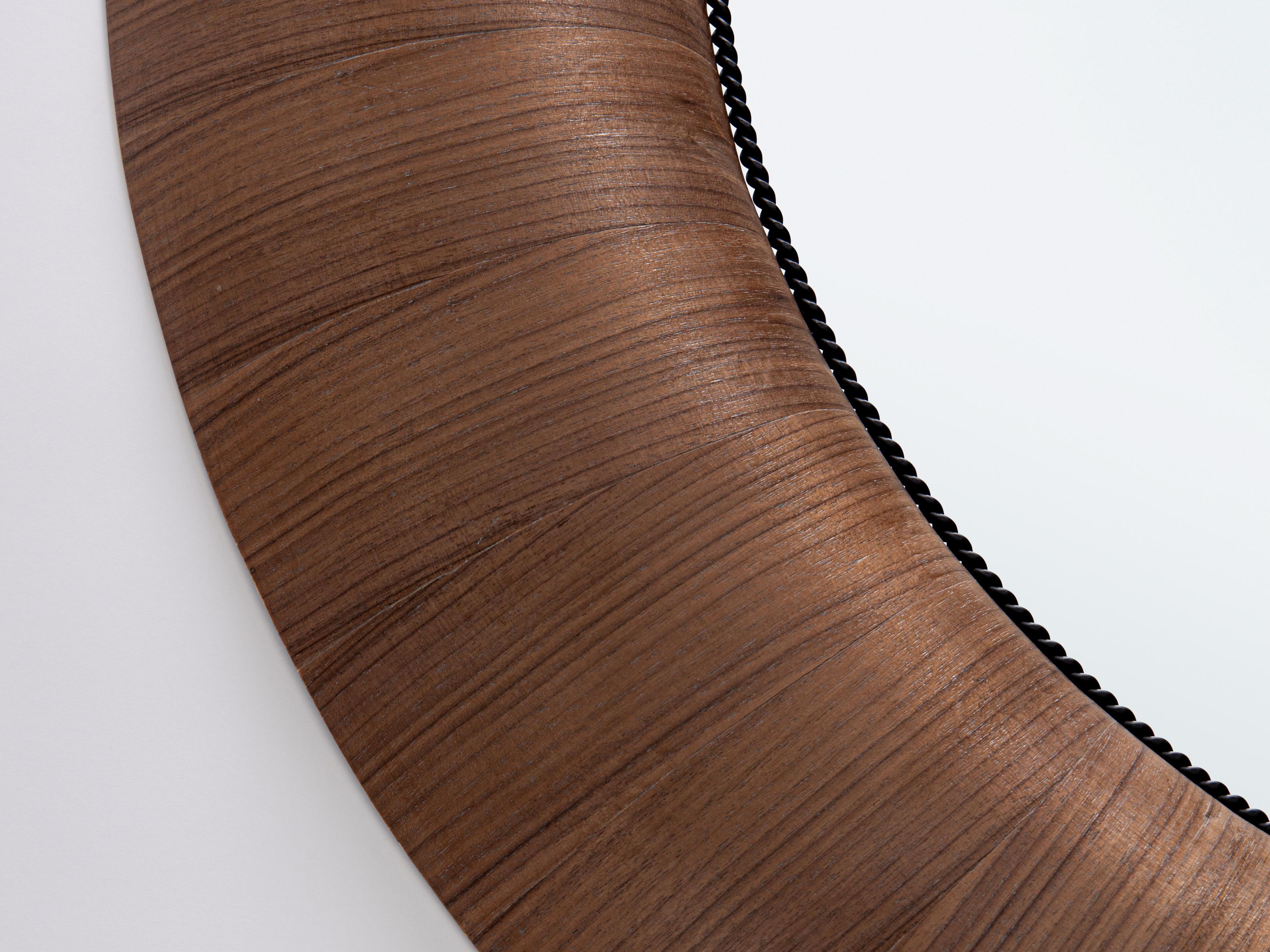 Круглое зеркало грецкого ореха с рамкой стены BIZZOTTO BUGLOSS D112 ARCH-00103435 - Вид №1