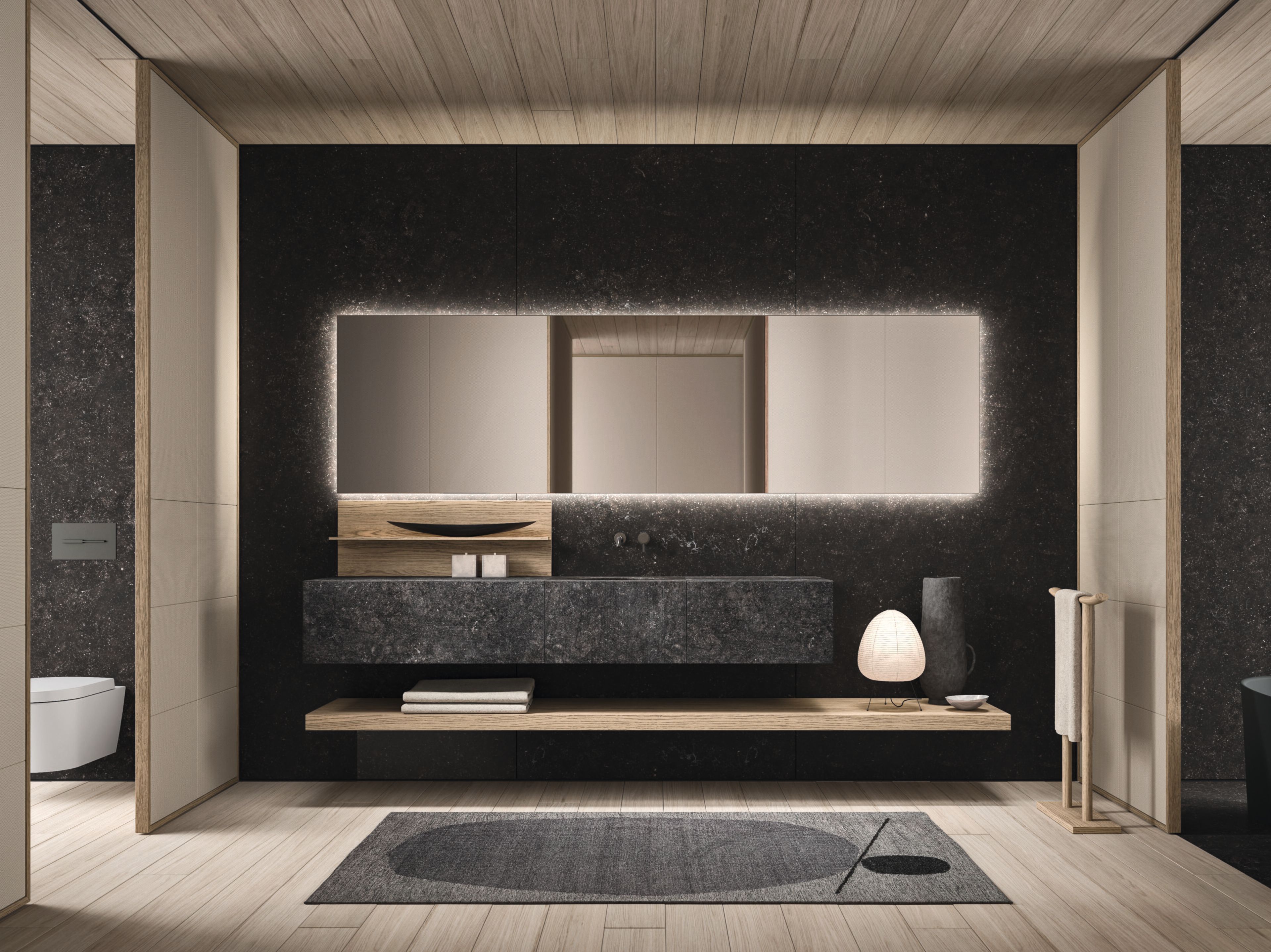 Мебель для ванной комнаты из дуба и цветного геля Milltek Noorth Azuco ARCH-00124013 - Вид №1