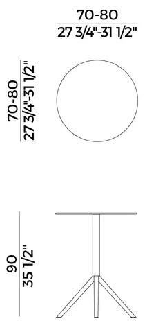 Potocco Круглый высокий стол с откидной крышкой Otx 887/tsc - Вид №3