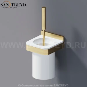 Agape MEMORY Туалетный ёрш с полкой белый в бронзовом каркасе AMEM855.NRZ