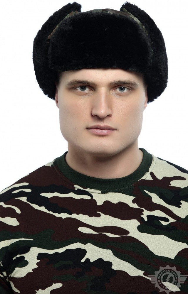 61510 Шапка-ушанка камуфляж зеленая  Камуфляжная форма  размер 58 Спецодежда  - Вид №4