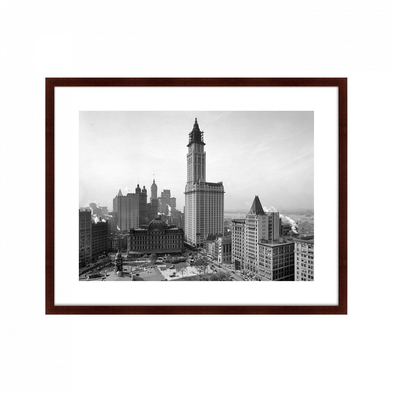 Картина черно-белая 80х100 см Woolworth Building, New York, 1913г. КАРТИНЫ В КВАРТИРУ  00-3894702 Белый;черный  - Вид №1