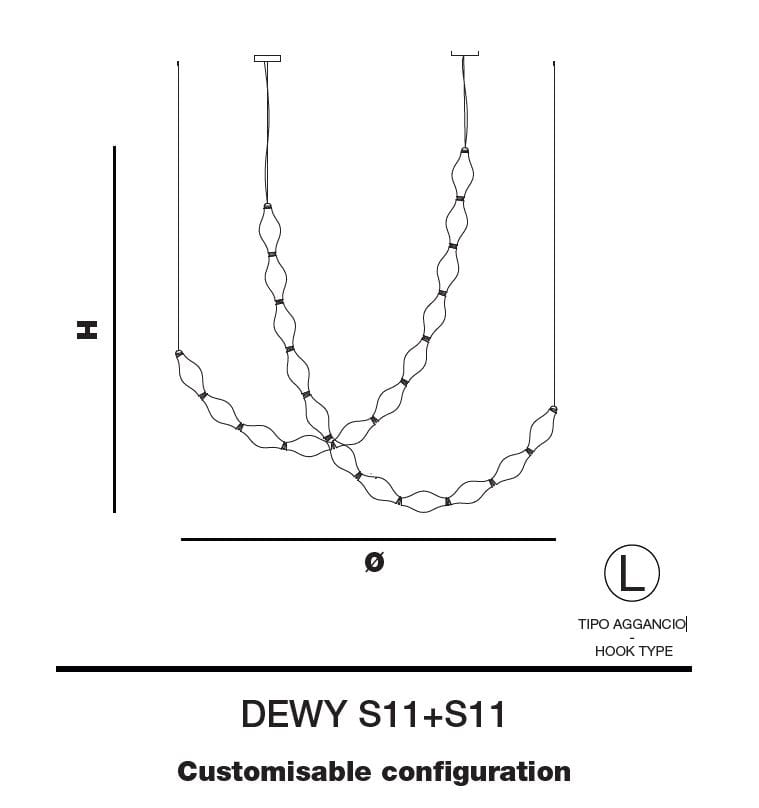 Подвесной светильник из боросиликатного стекла Euroluce Lampadari Dewy ARCH-00099310 - Вид №4
