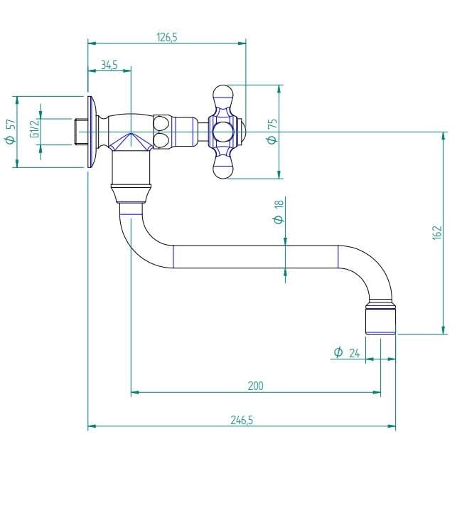 Смеситель для кухни с поворотным носиком Zazzeri 800 ARCH-00090184 - Вид №3