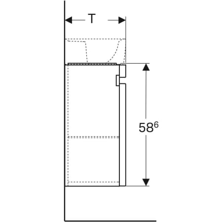 869047000 Шкафчик для раковины Geberit Renova Plan, с одной дверью Geberit  - Вид №4