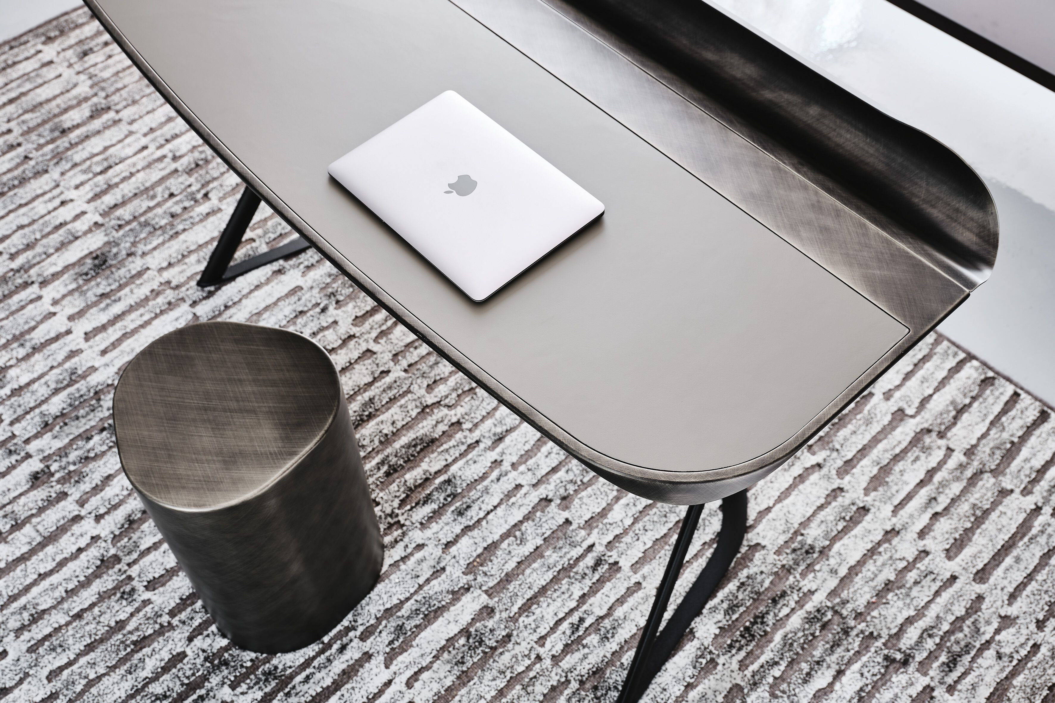 Стальной и кожаный письменный стол Cattelan italia Cocoon ARCH-00094461 - Вид №3