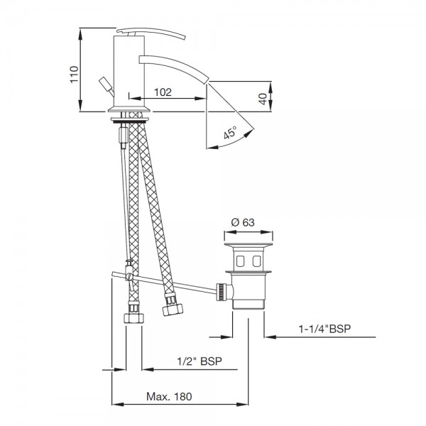 SIG-BCH-41213B Смеситель для биде Artize Signac Черный хром  - Вид №1