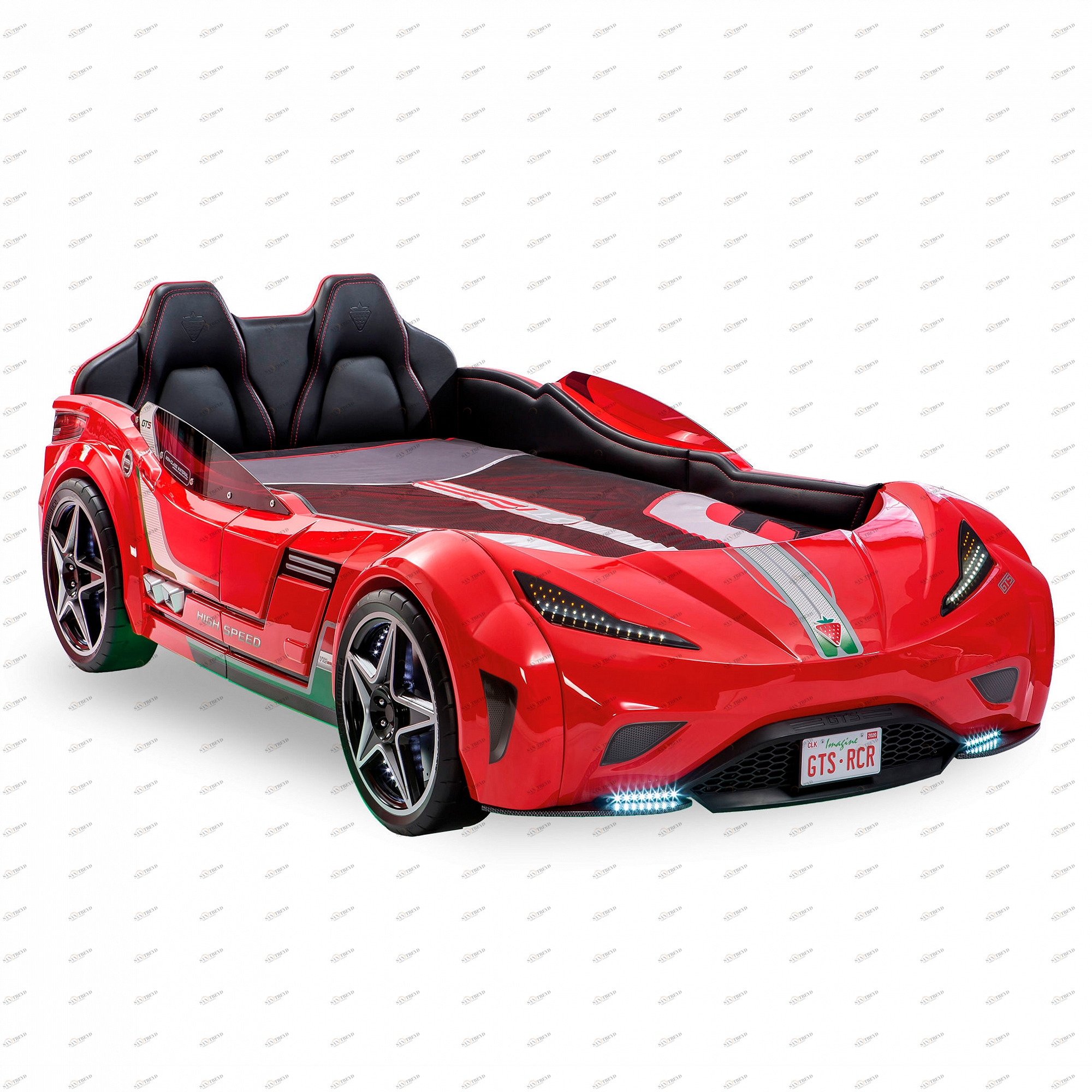 Кровать-машина с подсветкой 100х190 см красная GTS CILEK CHAMPION RACER 00-3832326 Красный Santreyd 
