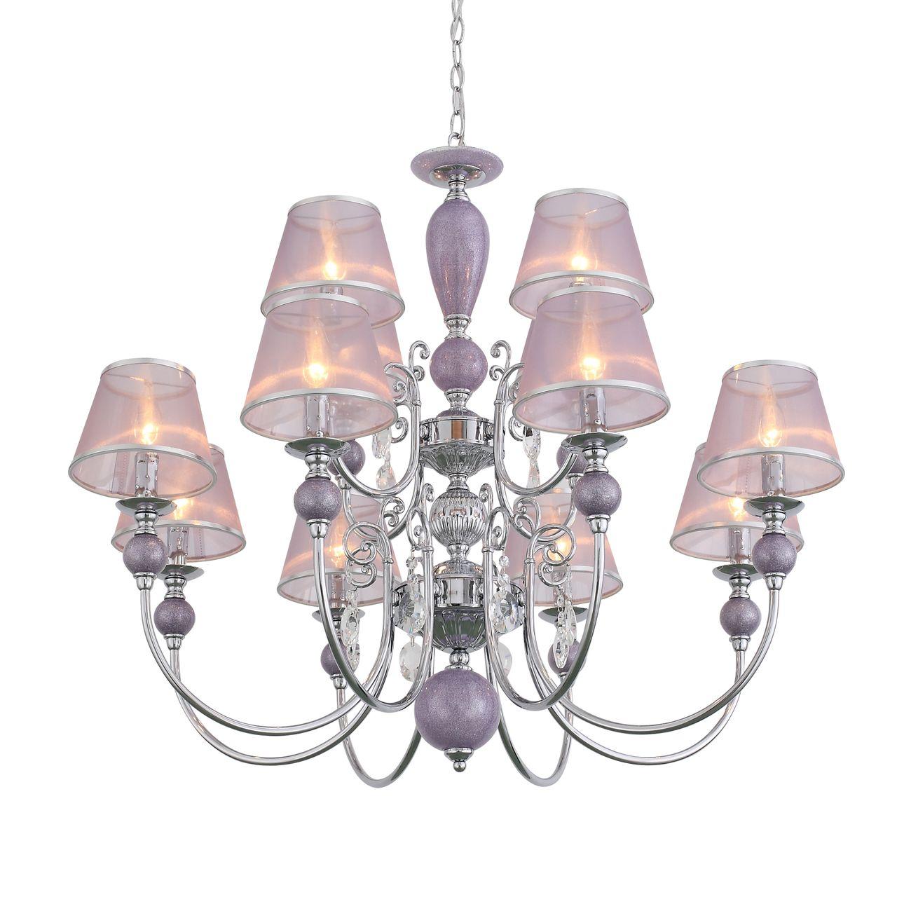 Подвесная люстра ST Luce Lilium SL175.103.12 розовая ST LUCE ДИЗАЙНЕРСКИЕ, LILIUM 138481 Розовый  - Вид №1