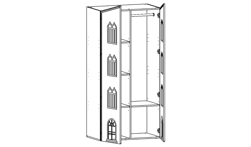 Шкаф двухдверный детский "Венеция-2" МАНДАРИН ВЕНЕЦИЯ 178677 Желтый Santreyd - Вид №5
