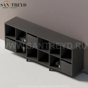 Agape KONTE Горизонтальный шкаф из МДФ под темный дуб с возможностью установки выдвижного ящика AMOB045ORW