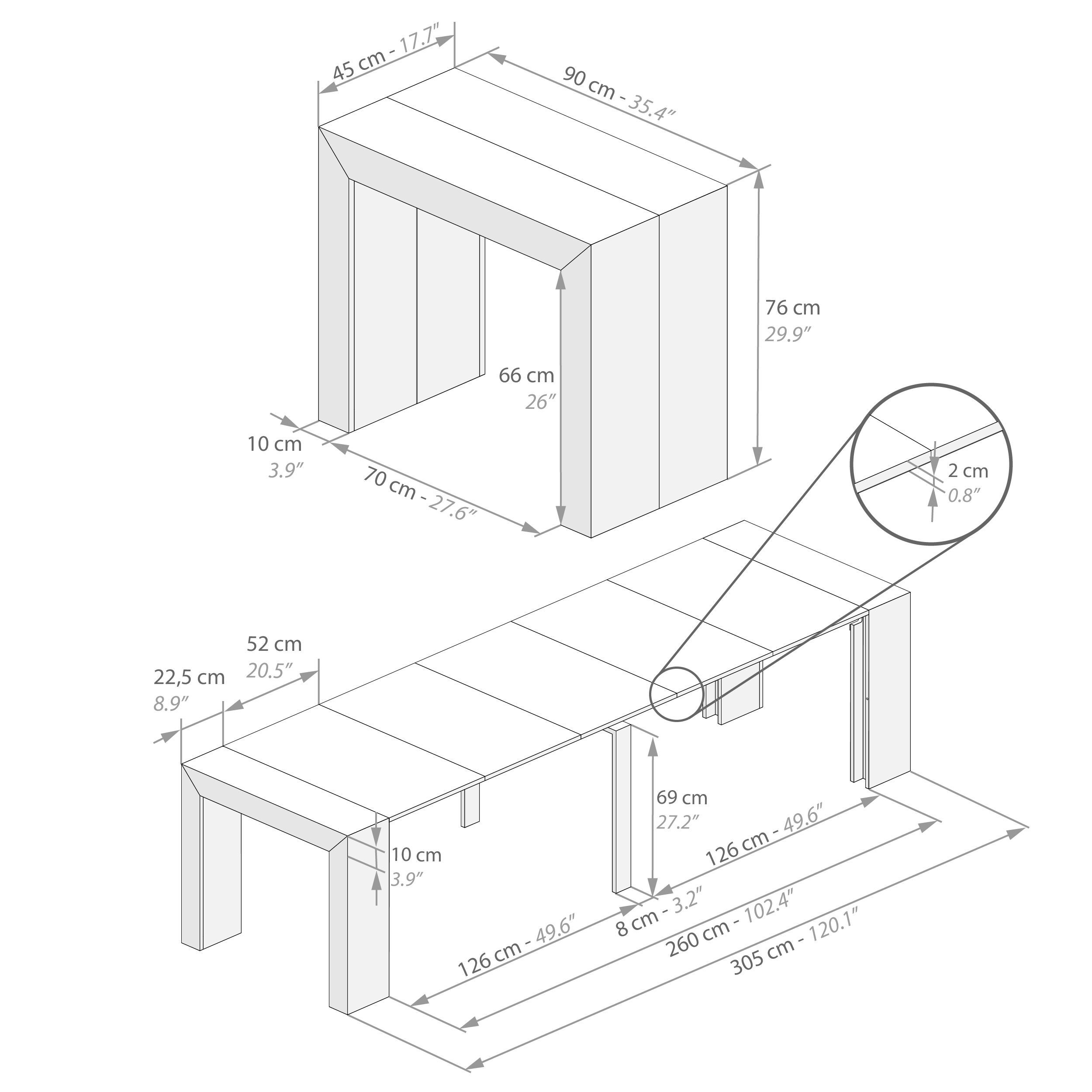 Выдвижная прямоугольная консоль из меламинированного дерева Mobili Fiver Angelica ARCH-00048401 - Вид №14