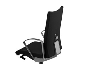 Офисное кресло из ткани с колесами и подлокотниками с 5 спицами