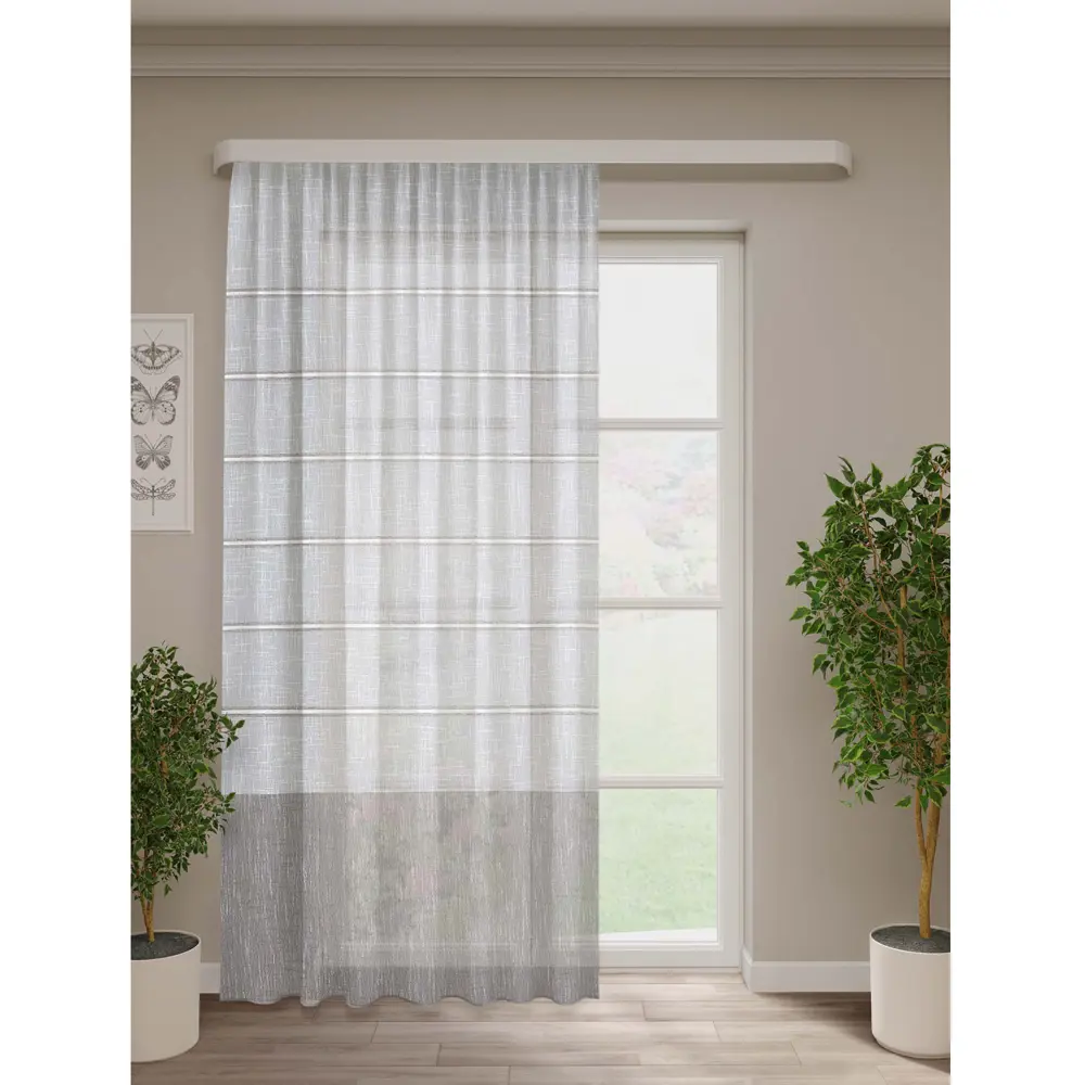 Тюль Купон велюр 280 см цвет серый ТОРГОВЫЙ ДОМ ТЕКСТИЛЬ STLM-2204111 - Вид №2