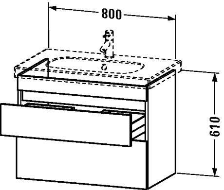 DS648409191 Тумбочка подвесная DuraStyle #DS6484 800 x 453 мм Серо-коричневый декор Duravit - Вид №1