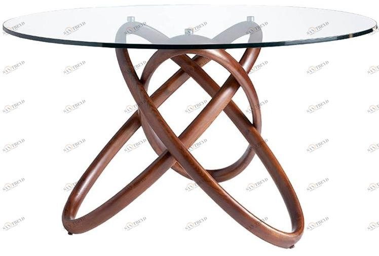 Angel Cerdá Круглый стол из дерева и стекла Nature life 1020 Angel Cerda