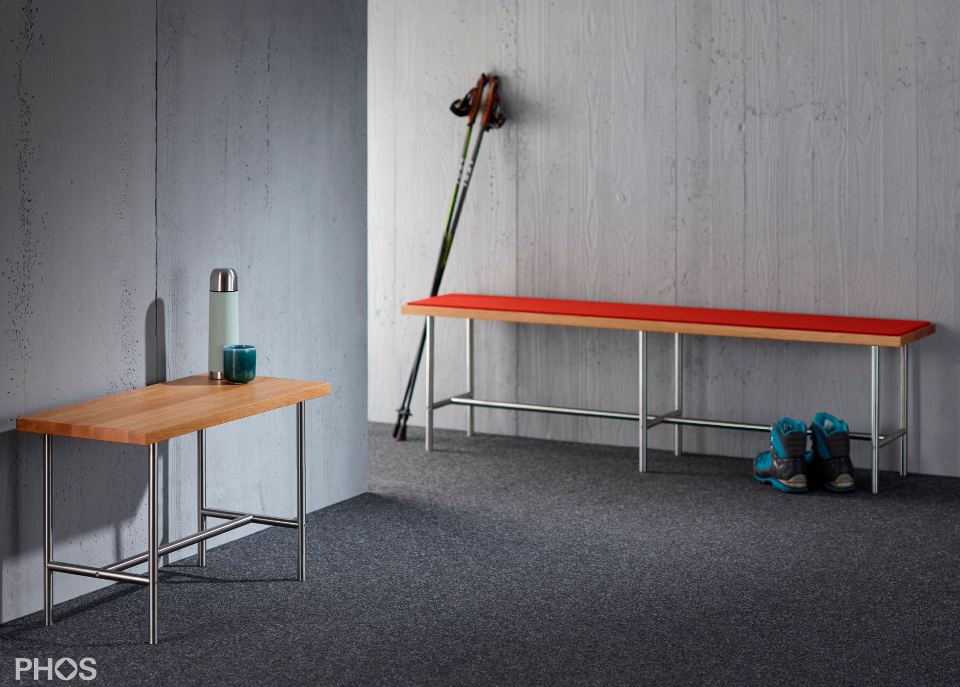 SiB1200-Eiche Скамья с сиденьем из массива дуба, ширина 135 см. PHOS  - Вид №7