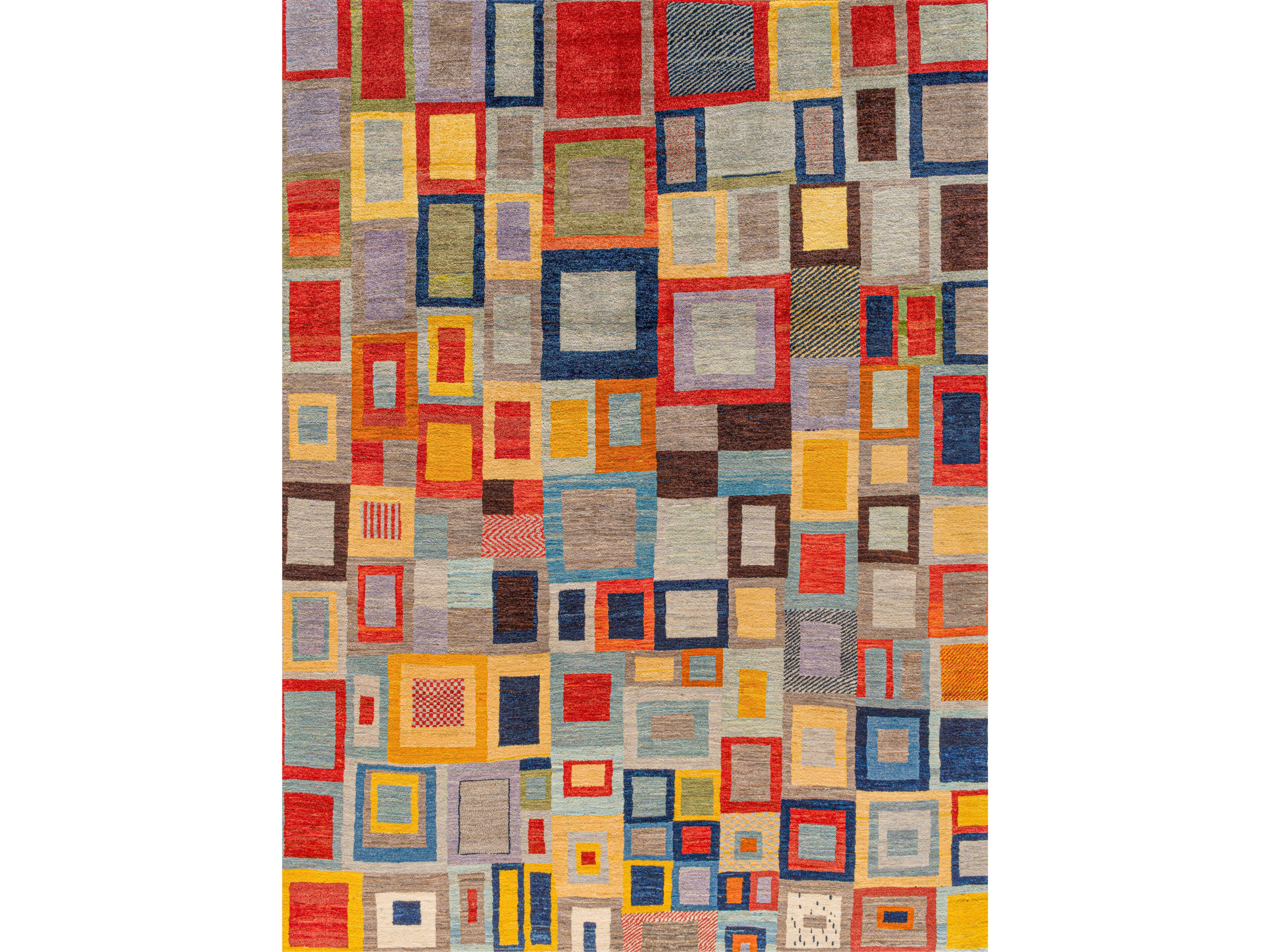 Шерстяной прямоугольный клетчатый ковер Zollanvari Gabbehs Geometric ARCH-00100874 - Вид №1