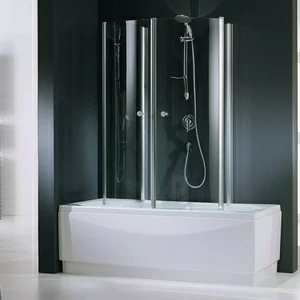 Novellini. Шторка на ванну 70x150 см 4 с хромированным профилем AURORA