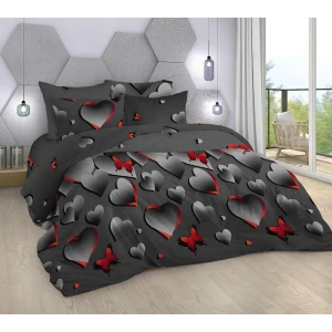 91345481 Комплект постельного белья Mercury Home Сердечки 31 29787, евро, бязь, цвет серый STLM-1022064