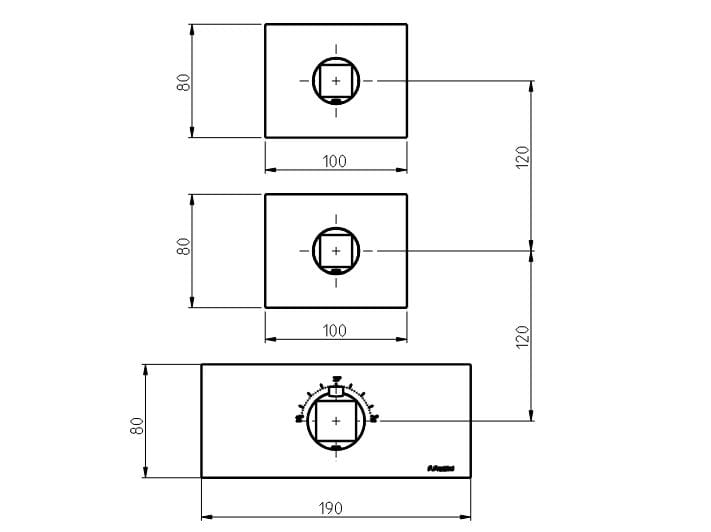 Термостатический смеситель для душа с 3 отверстиями из нержавеющей стали Rubinetterie Frattini Aline ARCH-00128926 - Вид №1