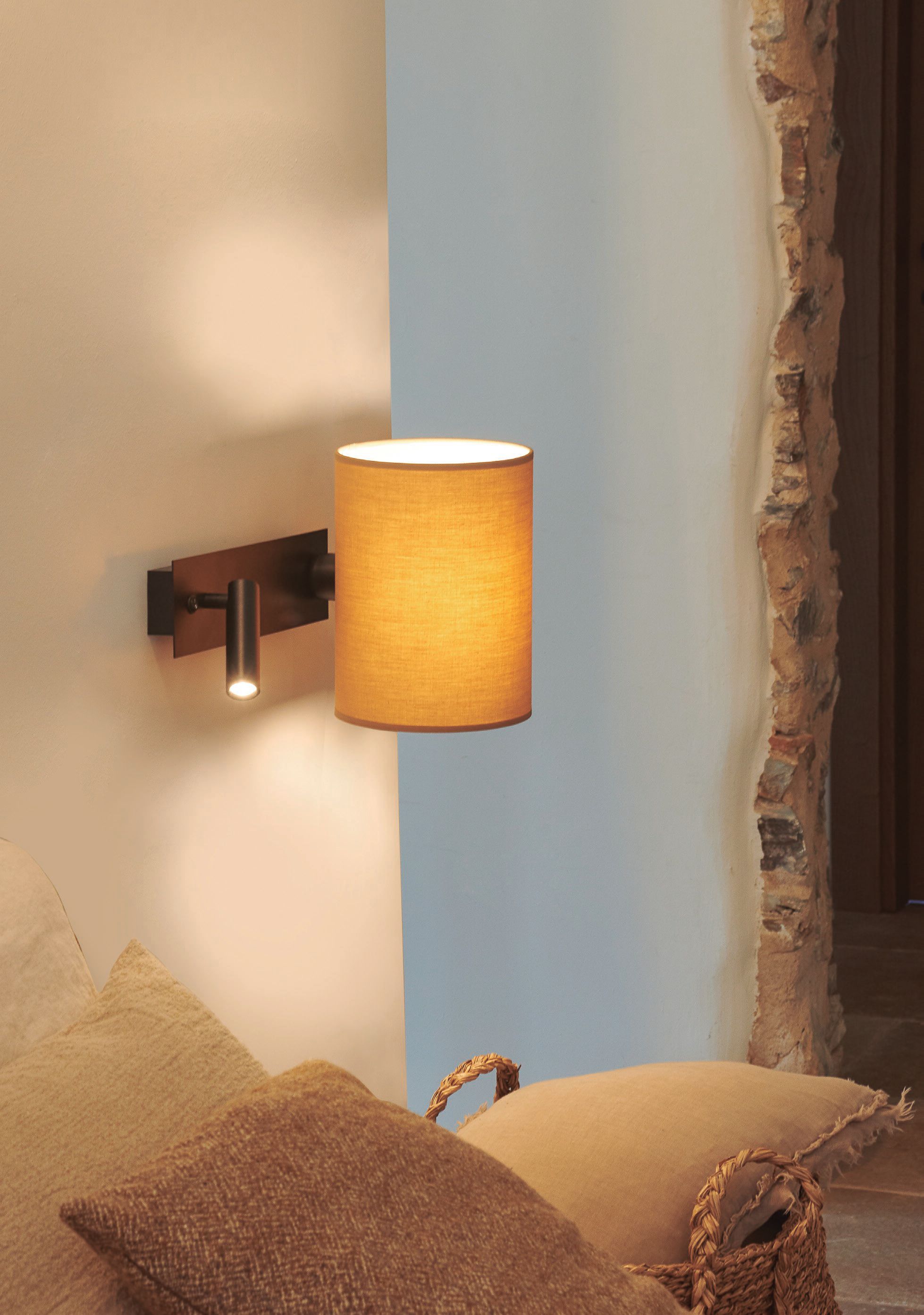 Регулируемая лампа для чтения из металла и рафии luxcambra TORSO ARCH-00028950 - Вид №1