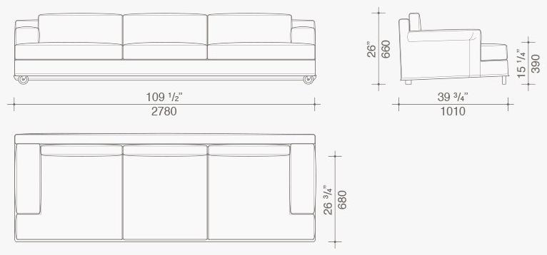 Lema 3-х местный тканевый диван на колесиках Aberdeen sun-id-1463142 - Вид №8