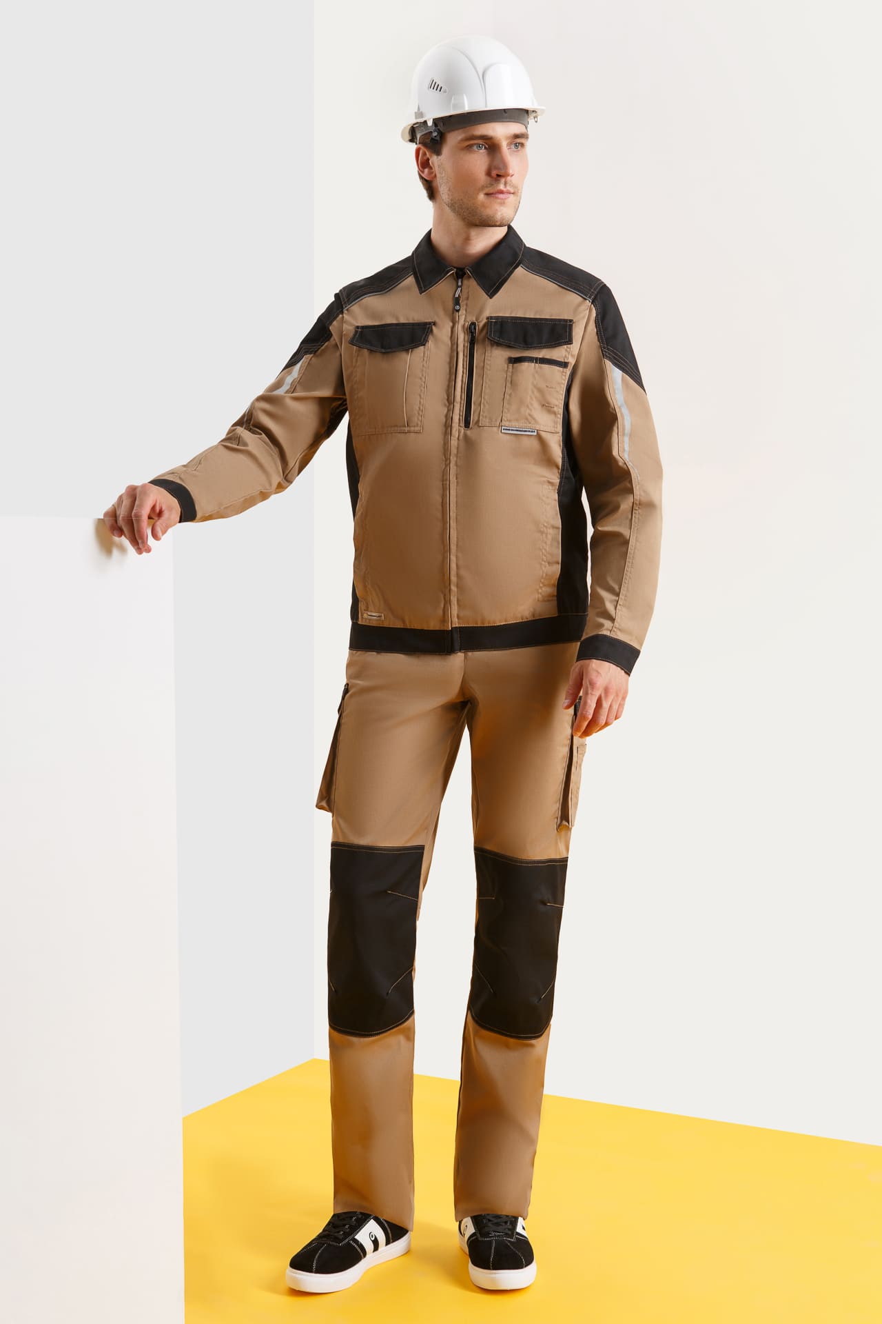 64637 Костюм  NEW 2 бежевый с черным STATUS  Летняя спецодежда  размер 64-66/170-176  - Вид №7