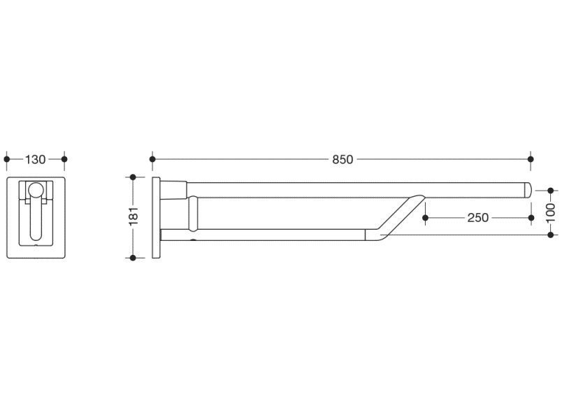 950.50.13091 Двойная опорная рейка на петлях HEWI Stützen  - Вид №4