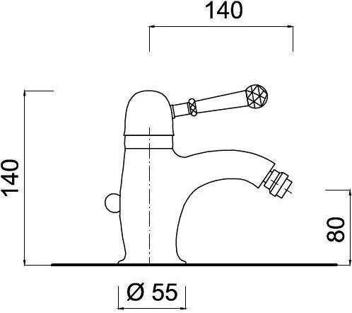 Rubinetteria Giulini Смеситель для биде, однорычажный, настольный Symphony 4307a - Вид №1