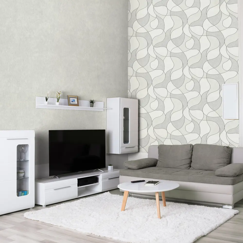 Обои флизелиновые Московская Обойная Фабрика Дюссо черно-белые 4262-1 STLM-2070743 - Вид №2