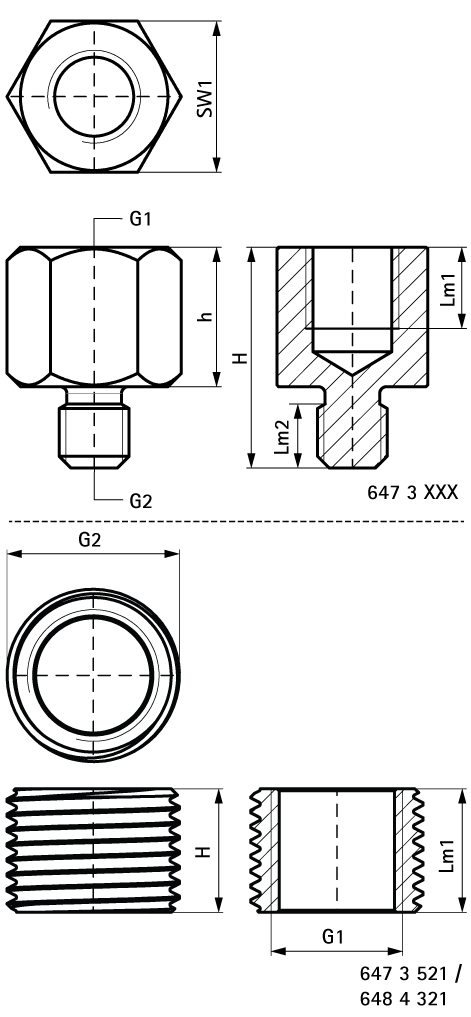 6473306 Монтажный элемент BIS Переходники создание резьбового соединения WALRAVEN  - Вид №1