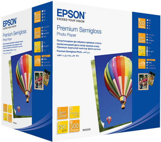 C13S042200 premium semigloss photo paper 10x15 500 sheets Epson Santreyd 