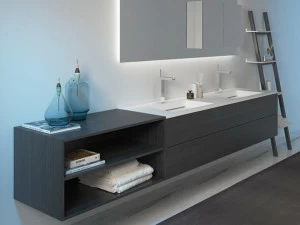 MOMA Design Двойная подвесная тумба под умывальник из дерева