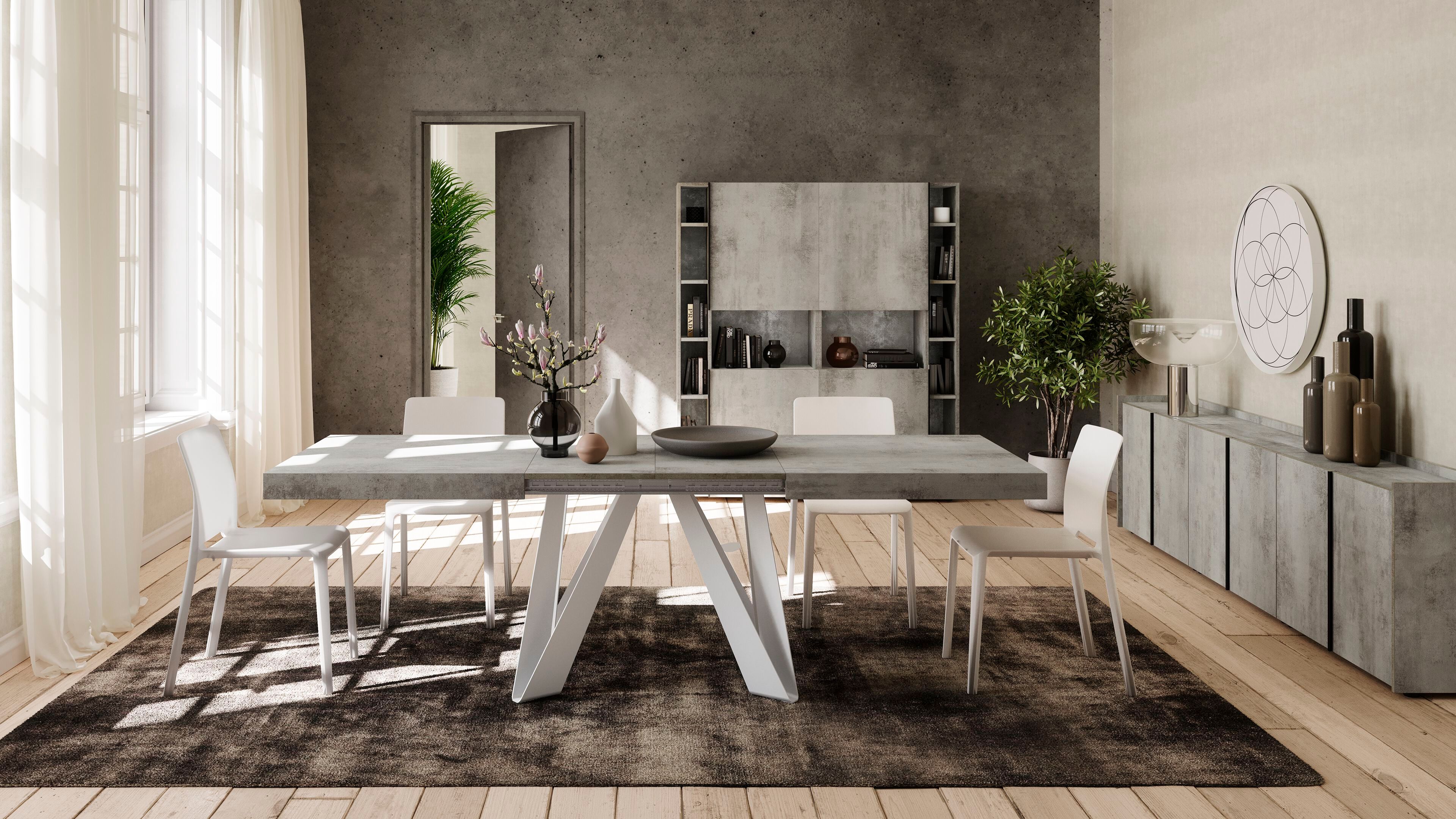 Выдвижной прямоугольный стол из железа с меламиновой столешницей Mobili Fiver ROMINA ARCH-00069646 - Вид №41