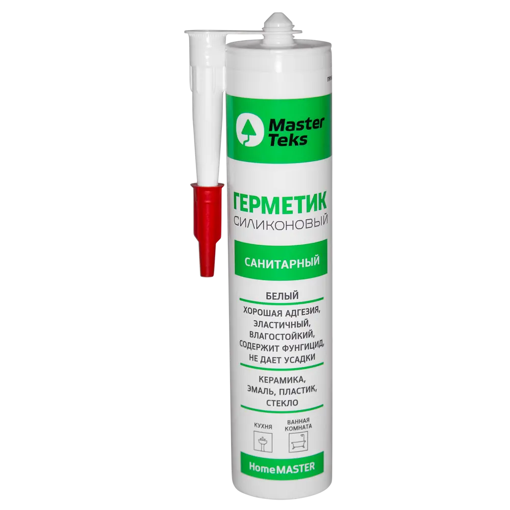 Герметик силиконовый Masterteks санитарный белый 260 мл уксусный STLM-2165510