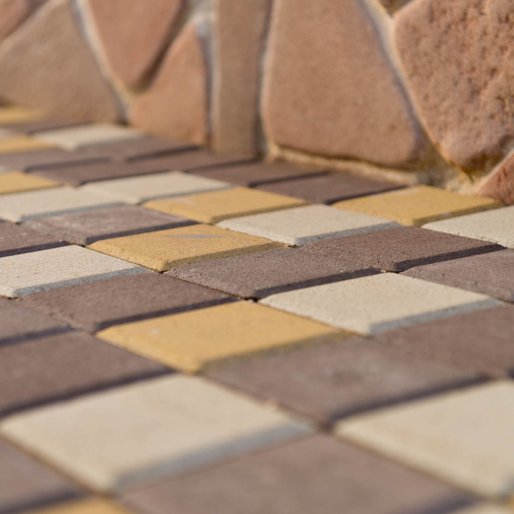 82001777 Плитка тротуарная двухслойная Braer Лувр 100х100x60 мм цвет коричневый Santreyd  - Вид №4